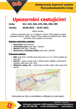 Výluka autobusů č. 621 a 699 1