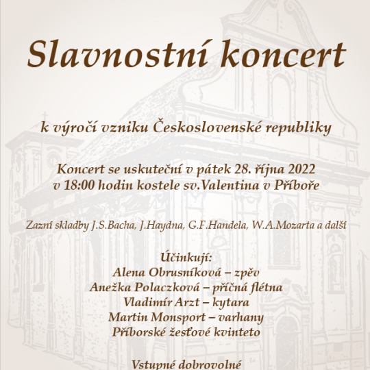 Slavnostní koncert k výročí vzniku Československé republiky 1