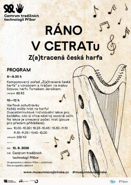 12.09.2026 - 8:00 - Ráno v Cetrat(u) Z(a)tracená česká harfa